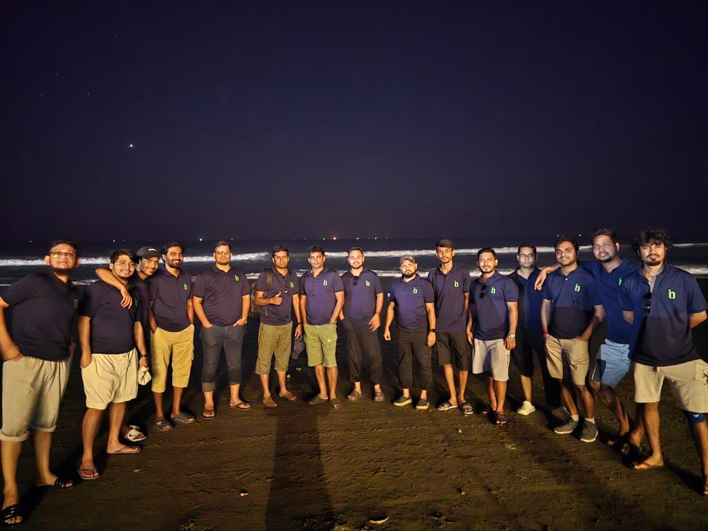 team at the sea